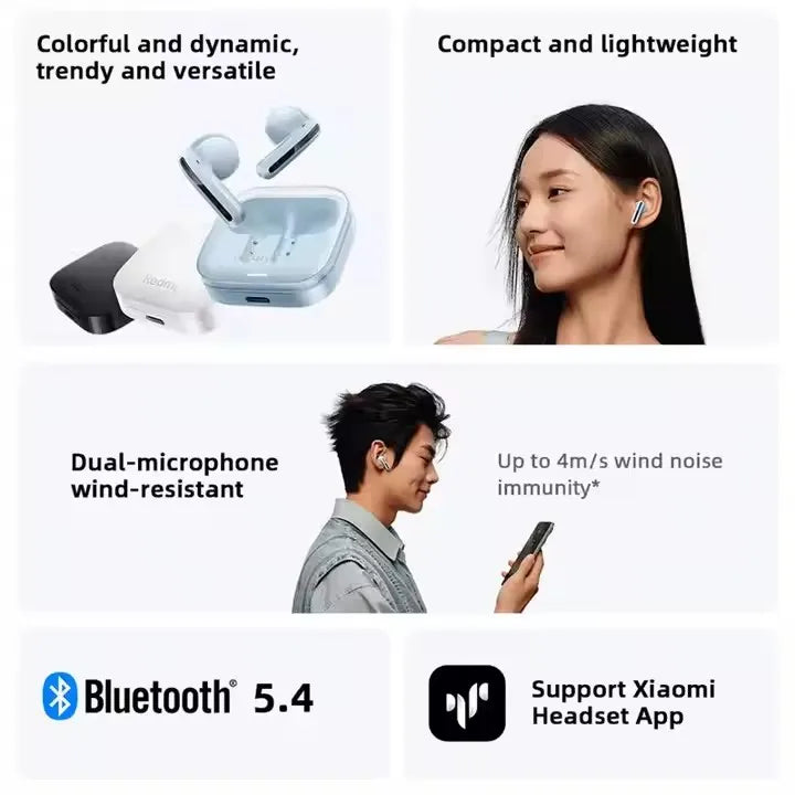 Redmi Buds 6 Active Wireless Earbuds Global Version Bluet Ooth 54 Long Battery Life Wireless Headphones With 30H Playtime