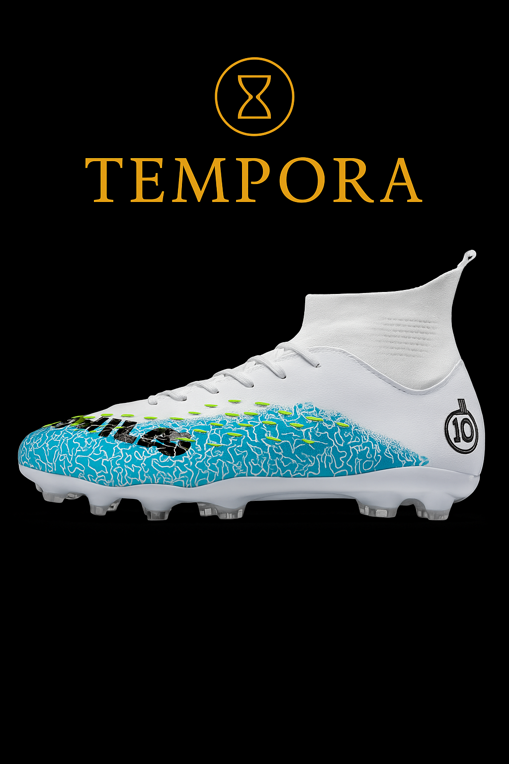 Greatshoes Men’s Soccer Boots | Black & Green Football Shoes for Field & Futsal