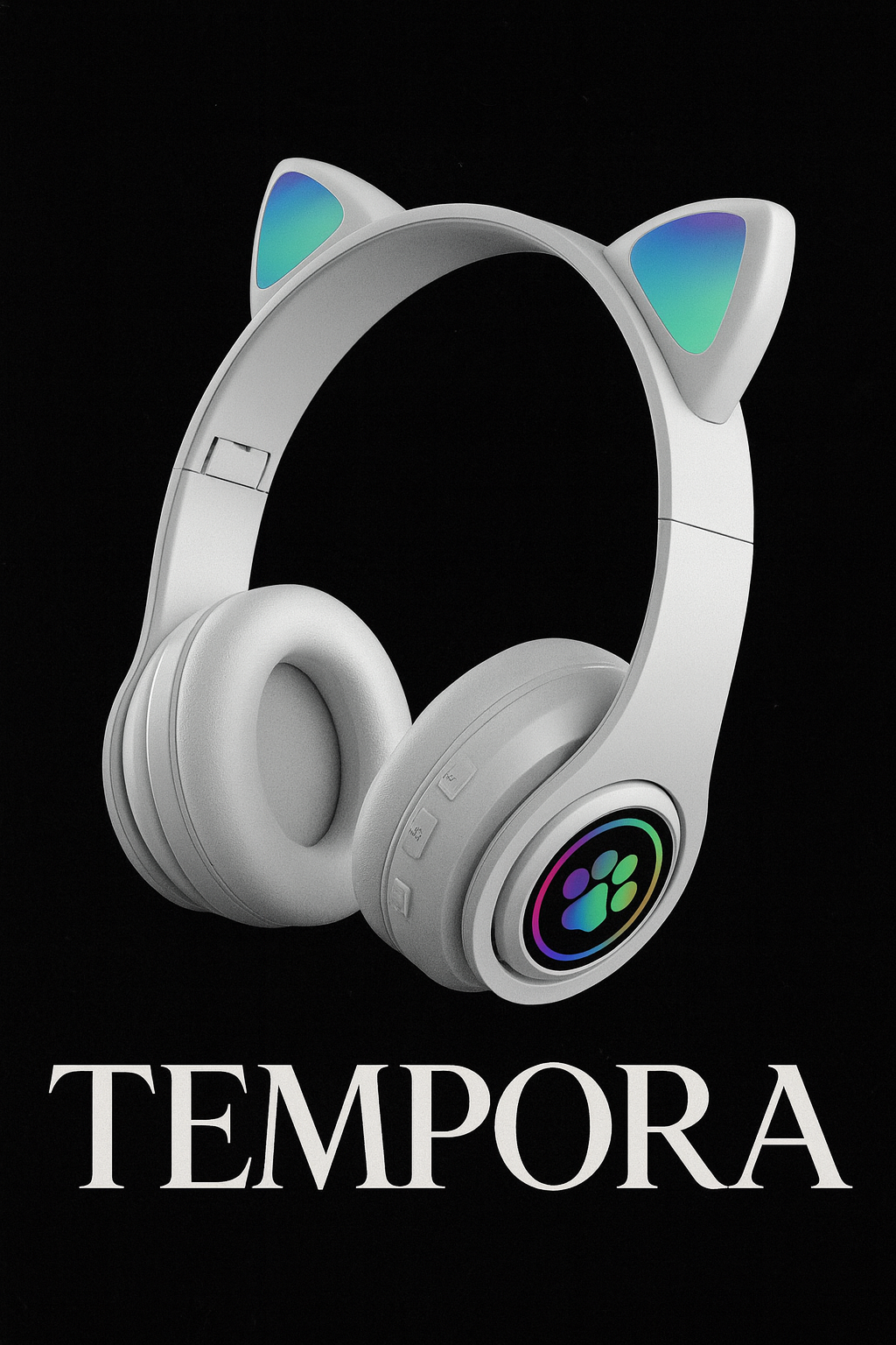 B39M Foldable LED Gaming Headset | Wireless Cat Ear Headphones for Kids – Perfect Gift