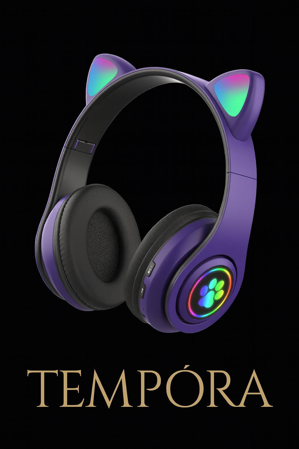 B39M Foldable LED Gaming Headset | Wireless Cat Ear Headphones for Kids – Perfect Gift