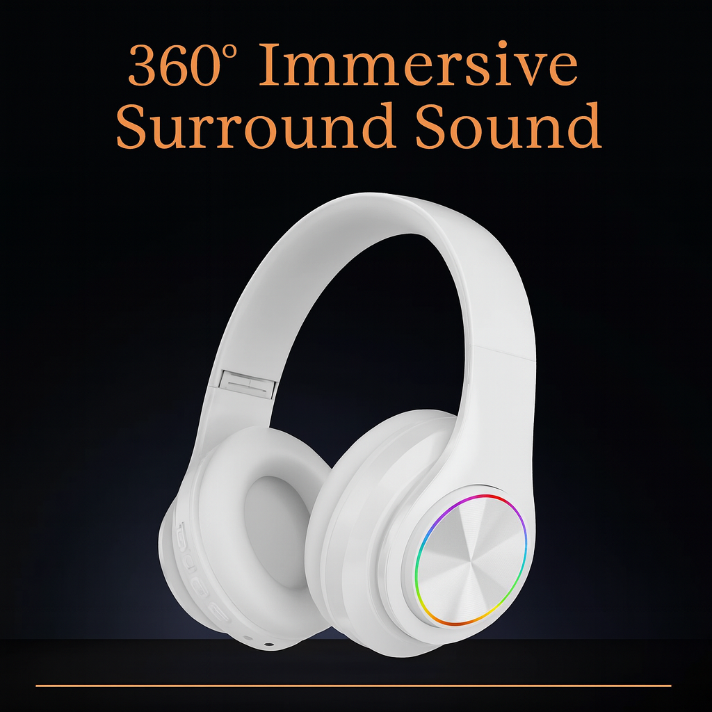 B39 Wireless Bluetooth Gaming Headset | Long Battery Life, Built-In Mic & LED Light Headphones