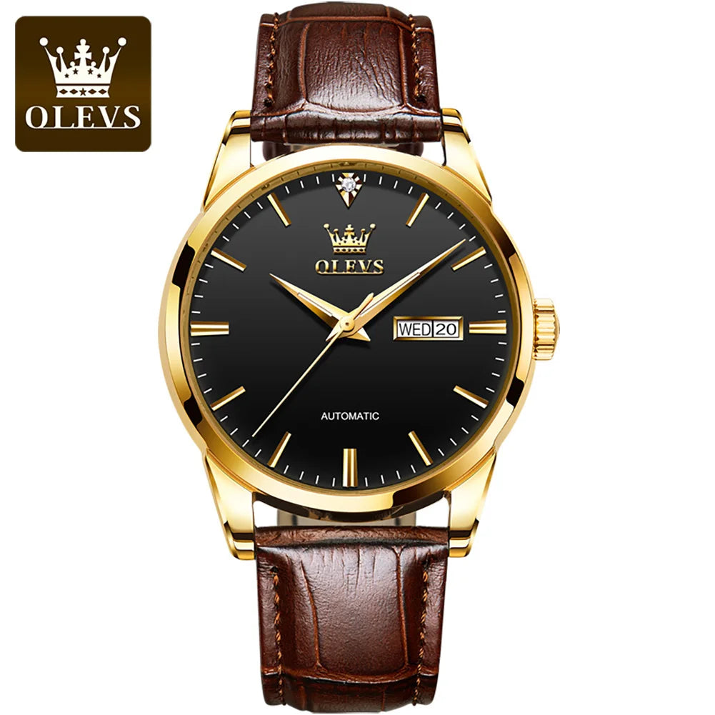 Olevs 6629 2025 Luxury Brand Watches Automatic Mechanical Male Business Watch Stainless Steel Man Sports Luminous Clocks for Men