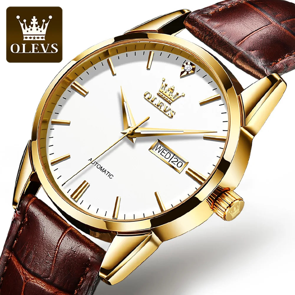 Olevs 6629 2023 Luxury Brand Watches  Male Business Watch Stainless Steel Man Sports Luminous Clocks for Men