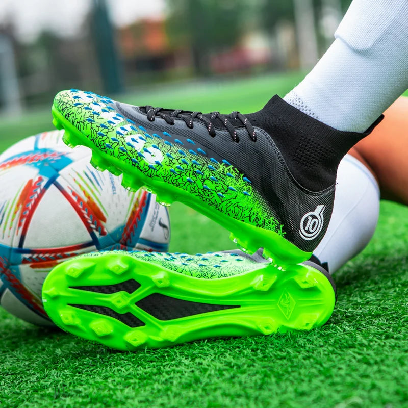 Greatshoes Black Green Football Shoes Soccer Boots Supplier,Field Football Boot Original Futsal Soccer Shoes Men