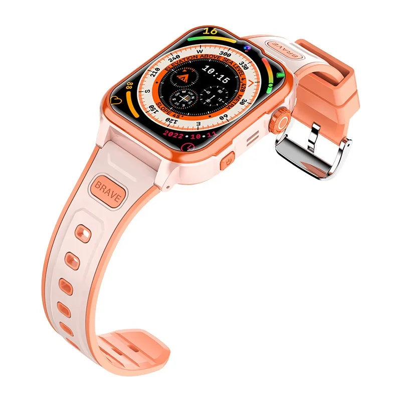 Y65 Kids SmartWatch 4G Video GPS SOS LBS Waterproof OLED 1.83\" Large Screen Fitness Tracker Alarm Clock Thermometer Answer Call