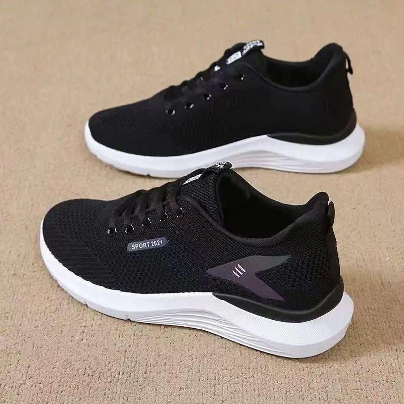 Hongyan Women's Casual Shoes Soft Lightweight Mesh Sports Design with Breathable Cushioning for Autumn & Spring Season