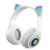 B39M Earphone Foldable LED Gaming Headset Wireless Cat Ear Headphone for Children Gift Audifonos