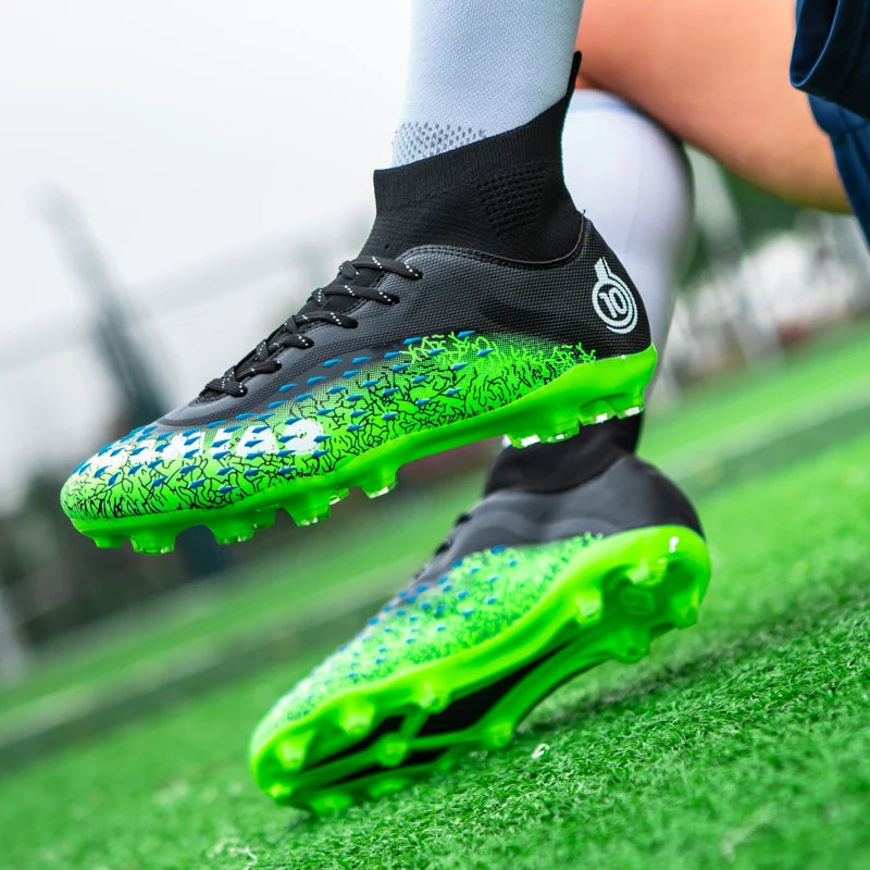 Greatshoes Black Green Football Shoes Soccer Boots Supplier,Field Football Boot Original Futsal Soccer Shoes Men