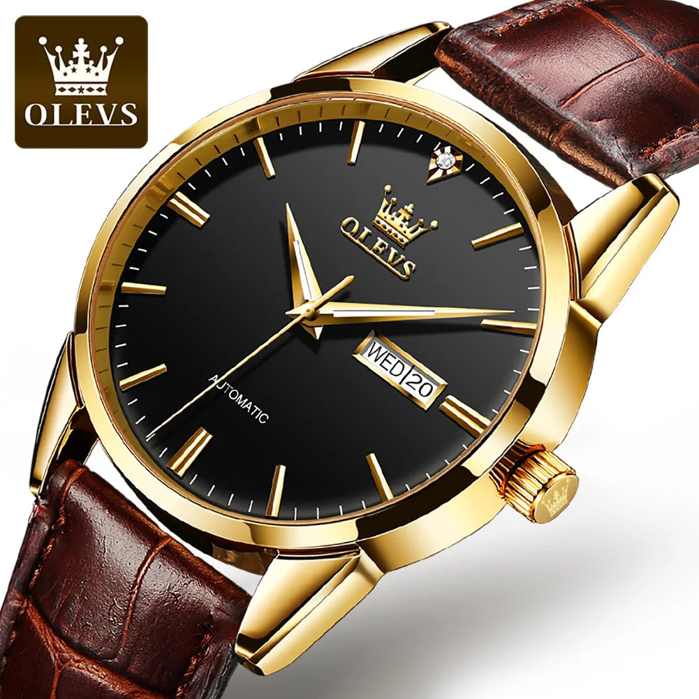 Olevs 6629 2023 Luxury Brand Watches  Male Business Watch Stainless Steel Man Sports Luminous Clocks for Men