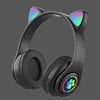 B39M Earphone Foldable LED Gaming Headset Wireless Cat Ear Headphone for Children Gift Audifonos