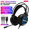 T-WOLF H130 RGB Backlit Gaming Headset Headphones 3D Surround Sound Usb Wired Noise Cancelling Gaming Headset Earbuds Headphones