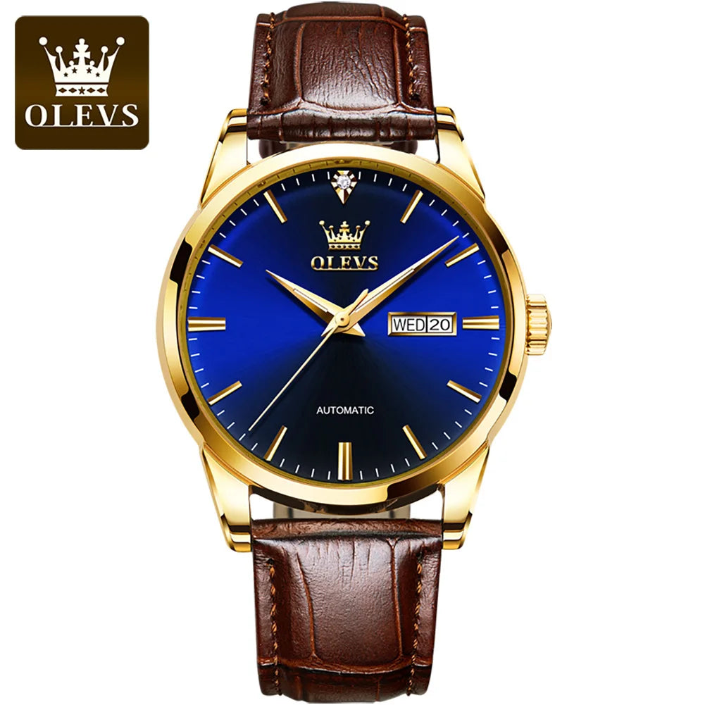 Olevs 6629 2025 Luxury Brand Watches Automatic Mechanical Male Business Watch Stainless Steel Man Sports Luminous Clocks for Men