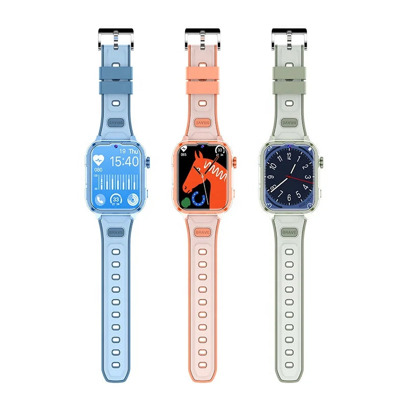 Y65 Kids SmartWatch 4G Video GPS SOS LBS Waterproof OLED 1.83\" Large Screen Fitness Tracker Alarm Clock Thermometer Answer Call