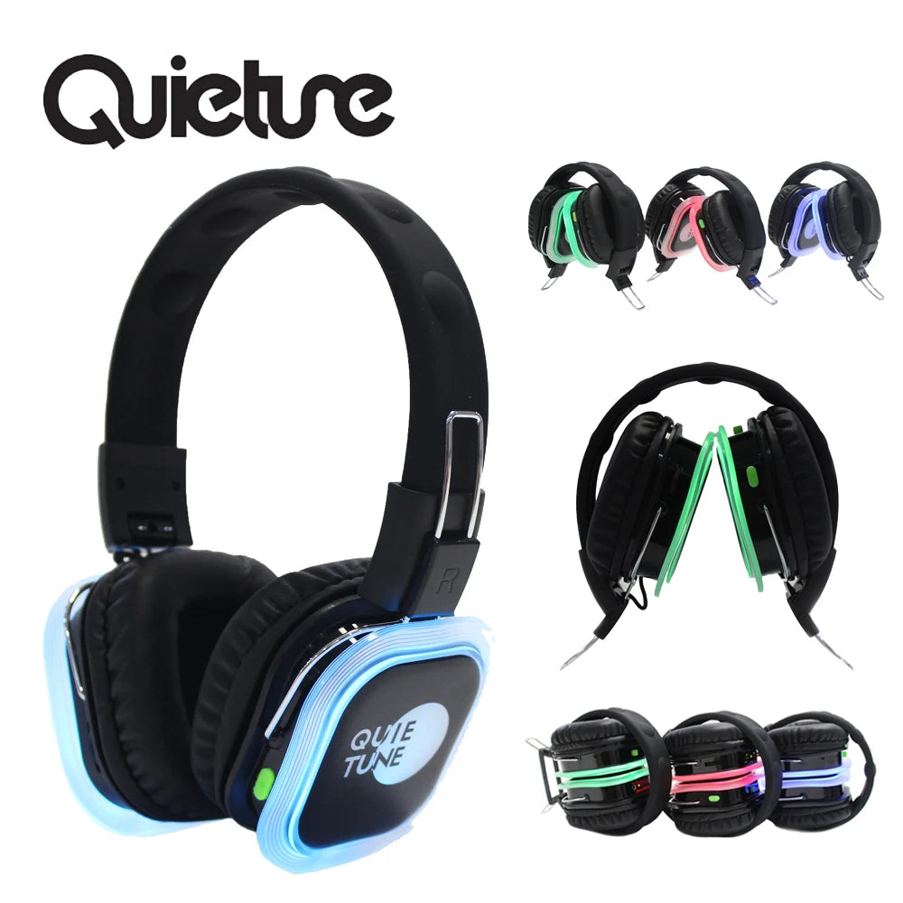 Silent disco headphones for 1 Set (2 headphones +1 transmitter)