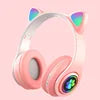 B39M Earphone Foldable LED Gaming Headset Wireless Cat Ear Headphone for Children Gift Audifonos
