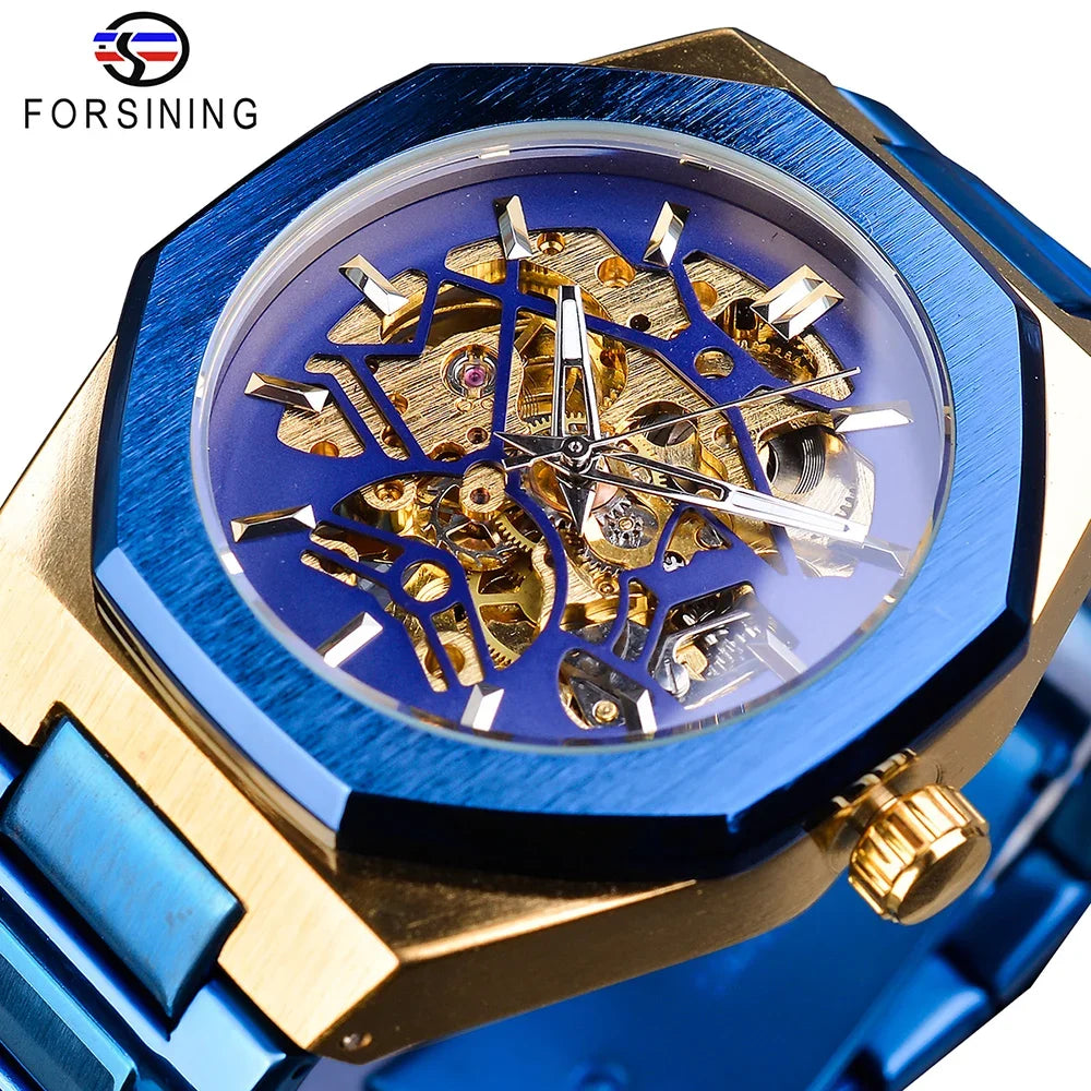 Forsining Black Fashion Mens Watches Automatic Mechanical Casual Sport Man Wristwatch Waterproof Luminous Hands Clocks