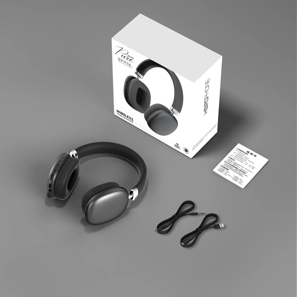 Premium Over-Ear Wireless for Bluetooth Headphones 60H Playtime Noise Isolation Hi-Fi Sound LED Battery for Music/Gaming