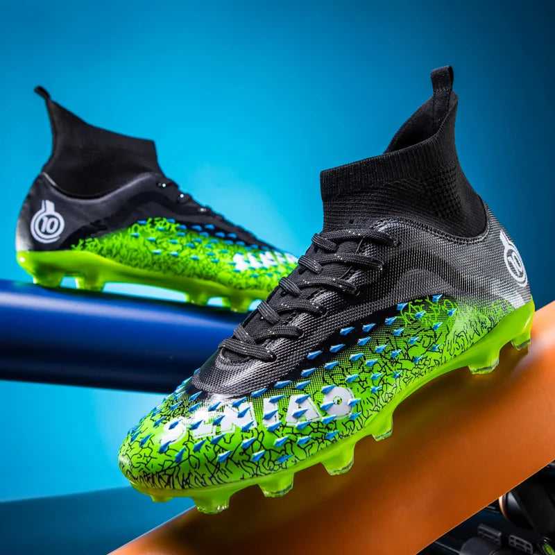 Greatshoes Black Green Football Shoes Soccer Boots Supplier,Field Football Boot Original Futsal Soccer Shoes Men