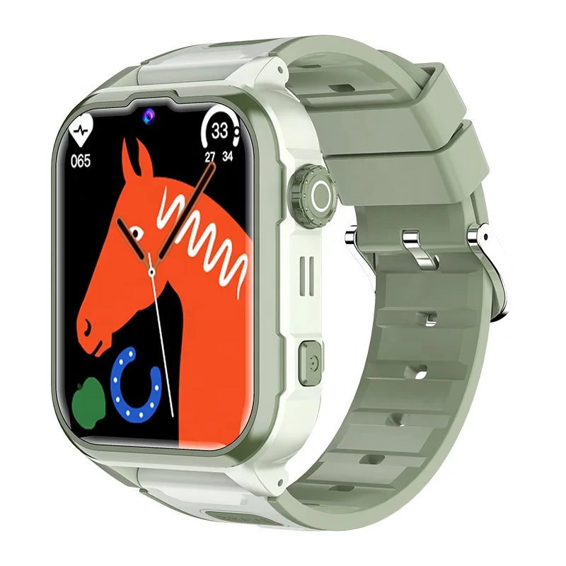 Y65 Kids SmartWatch 4G Video GPS SOS LBS Waterproof OLED 1.83\" Large Screen Fitness Tracker Alarm Clock Thermometer Answer Call