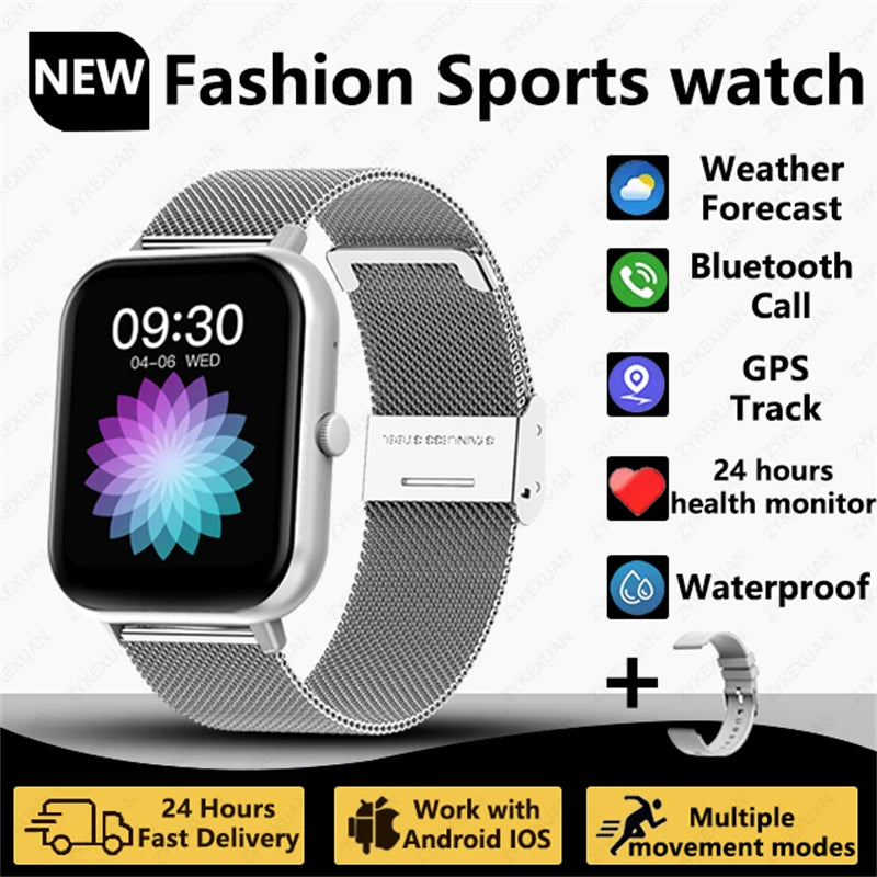 2025 New Smart Watch Men Women 1.83 inch Full Touch Screen Heart Rate Tracker Bluetooth Talking Sports Smart Watch Holiday Gift