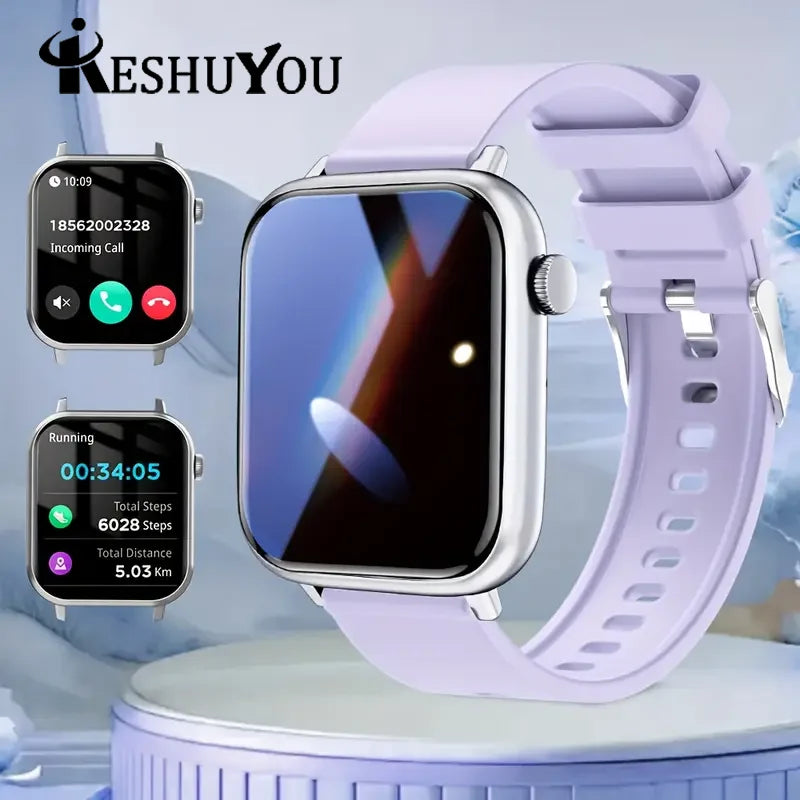KESHUYOU 2025 New Smart Watch Bluetooth Talk Heart Rate Monitor Sports Health IP68 Waterproof Men Women smartwatch Holiday Gifts
