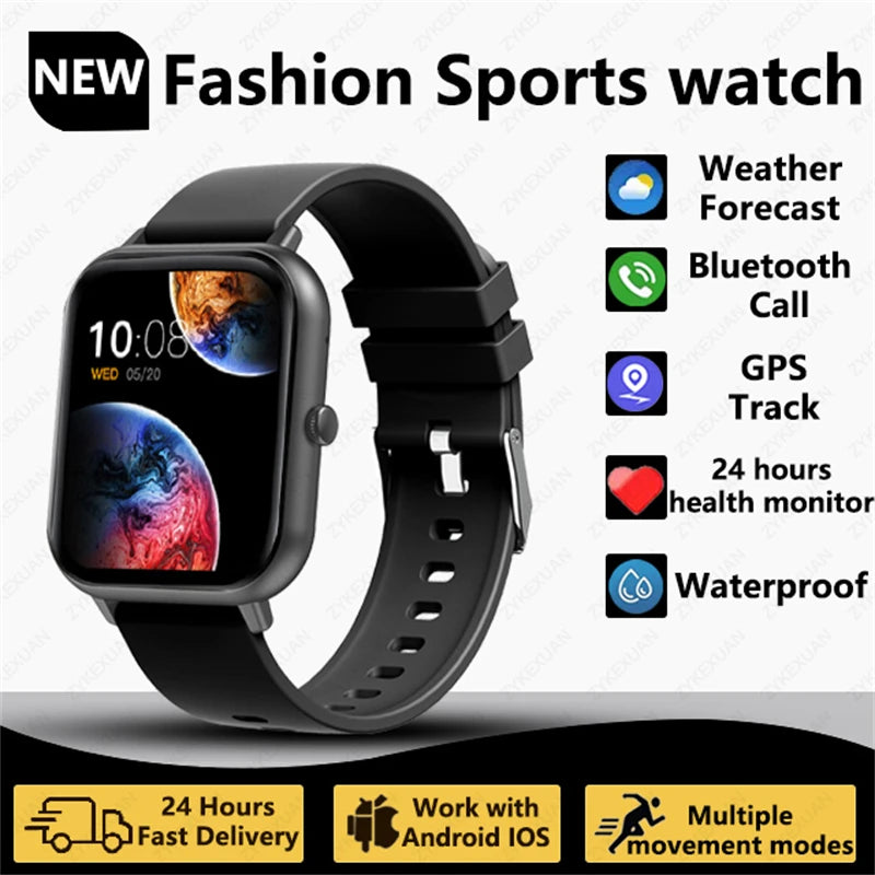 2025 New Smart Watch Men Women 1.83 inch Full Touch Screen Heart Rate Tracker Bluetooth Talking Sports Smart Watch Holiday Gift