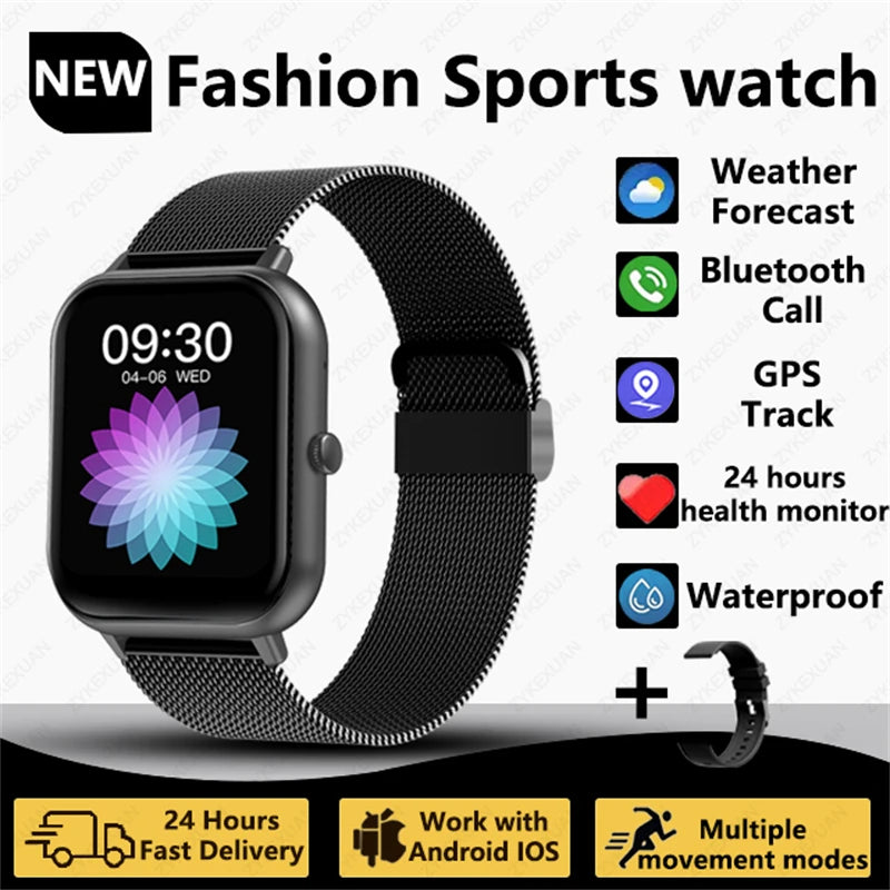 2025 New Smart Watch Men Women 1.83 inch Full Touch Screen Heart Rate Tracker Bluetooth Talking Sports Smart Watch Holiday Gift