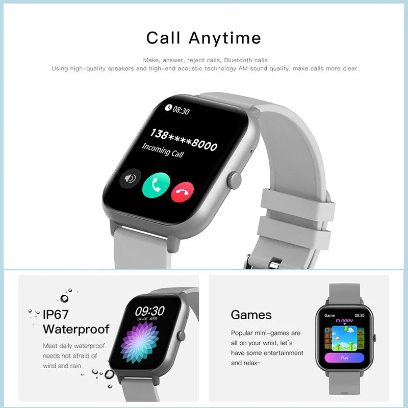 2025 New Smart Watch Men Women 1.83 inch Full Touch Screen Heart Rate Tracker Bluetooth Talking Sports Smart Watch Holiday Gift