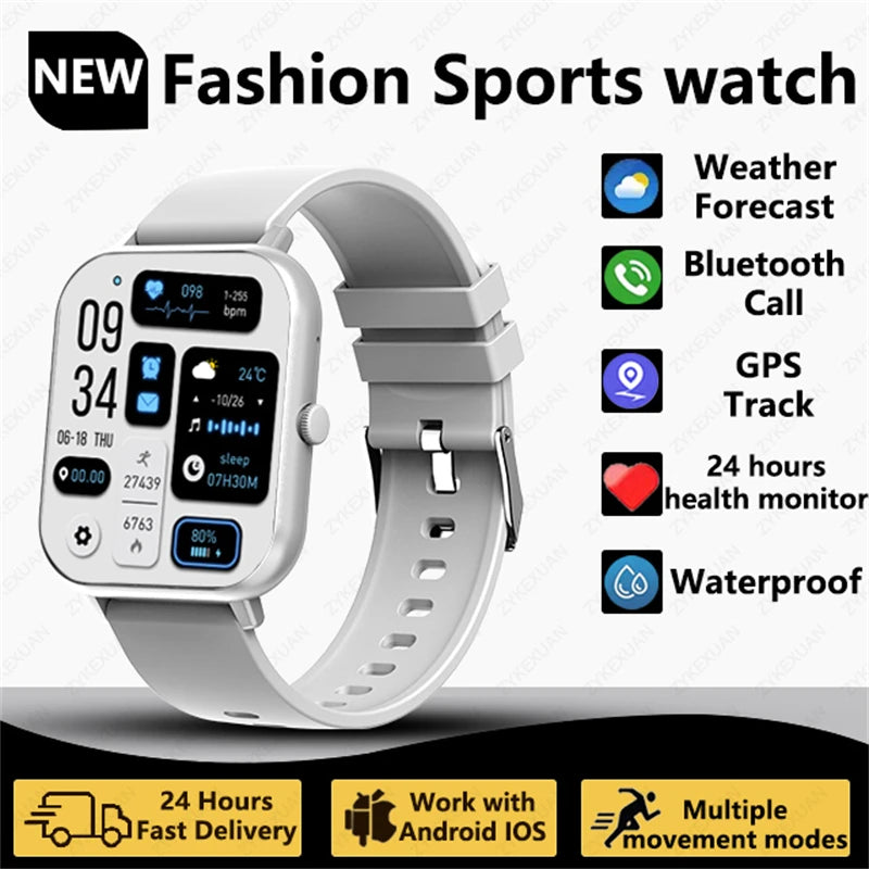 2025 New Smart Watch Men Women 1.83 inch Full Touch Screen Heart Rate Tracker Bluetooth Talking Sports Smart Watch Holiday Gift