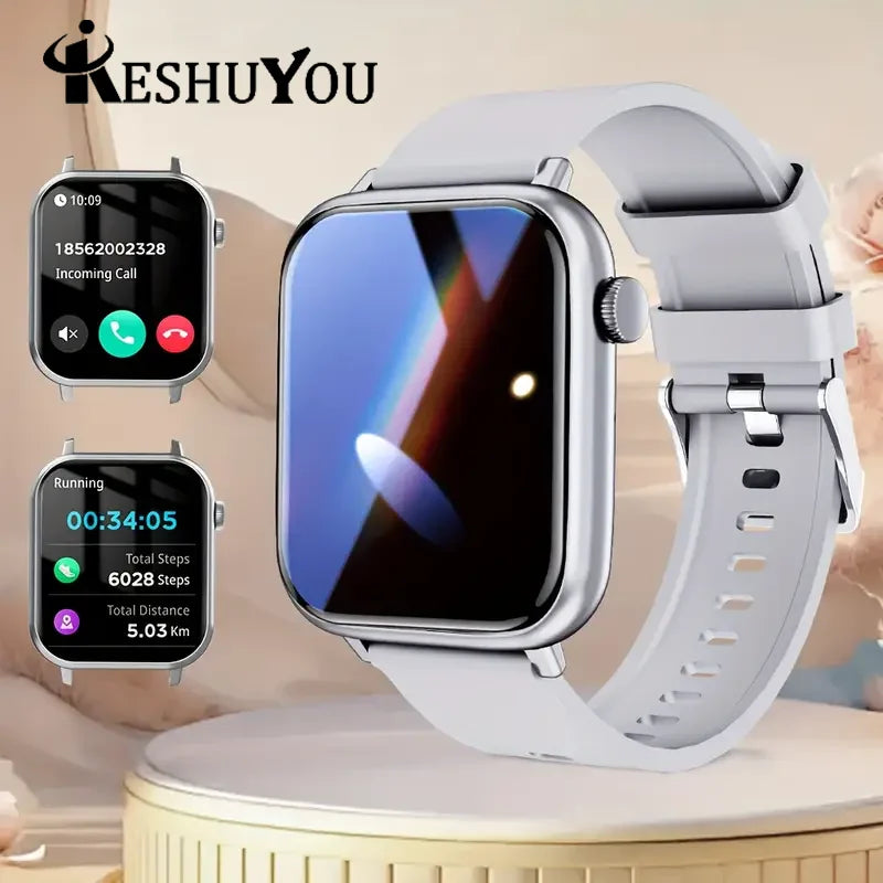 KESHUYOU 2025 New Smart Watch Bluetooth Talk Heart Rate Monitor Sports Health IP68 Waterproof Men Women smartwatch Holiday Gifts
