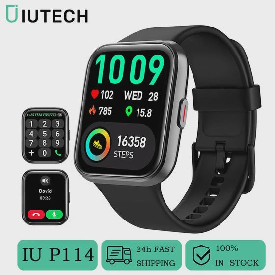 IUTECH LUXE 114 Smart Watch 1.85" HD Bluetooth Call Phone Watches IPX8 Waterproof Sports Health Smartwatch for Men Women Ladies