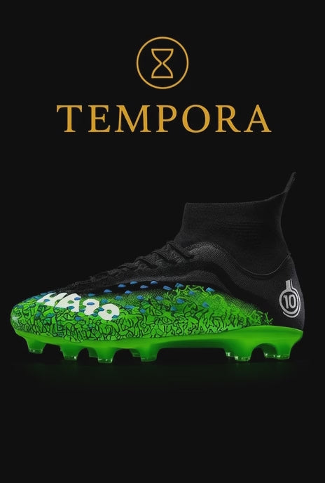 Greatshoes Men’s Soccer Boots | Black & Green Football Shoes for Field & Futsal