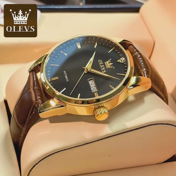 Olevs 6629 2025 Luxury Brand Watches Automatic Mechanical Male Business Watch Stainless Steel Man Sports Luminous Clocks for Men