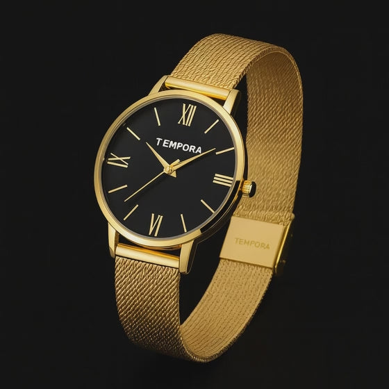 CURREN 9020 Mesh Steel Strap Waterproof Gold Clocks Fashion Quartz Watch Stainless Lady Simple Roman Casual Watches for Women