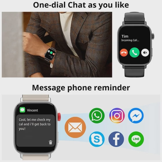 New COLMI C8 Max Voice Calling Smart Watch 1.93" Large HD Color Display Health and Fitness Tracking Smartwatch for Men and Women