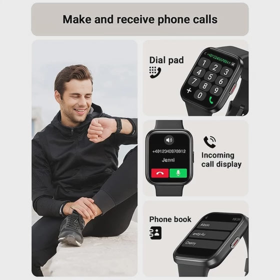 IUTECH LUXE 114 Smart Watch 1.85" HD Bluetooth Call Phone Watches IPX8 Waterproof Sports Health Smartwatch for Men Women Ladies