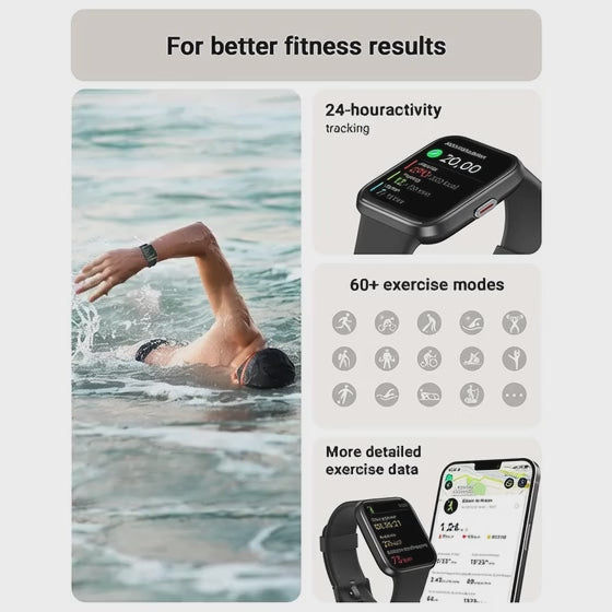 IUTECH LUXE 114 Smart Watch 1.85" HD Bluetooth Call Phone Watches IPX8 Waterproof Sports Health Smartwatch for Men Women Ladies