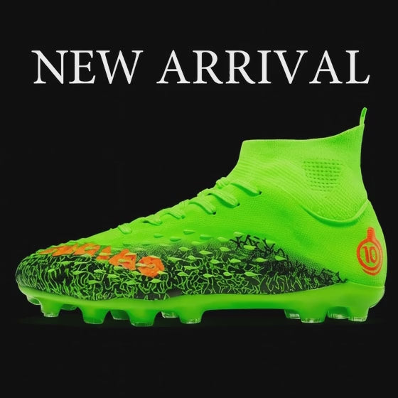 Greatshoes Men’s Soccer Boots | Black & Green Football Shoes for Field & Futsal