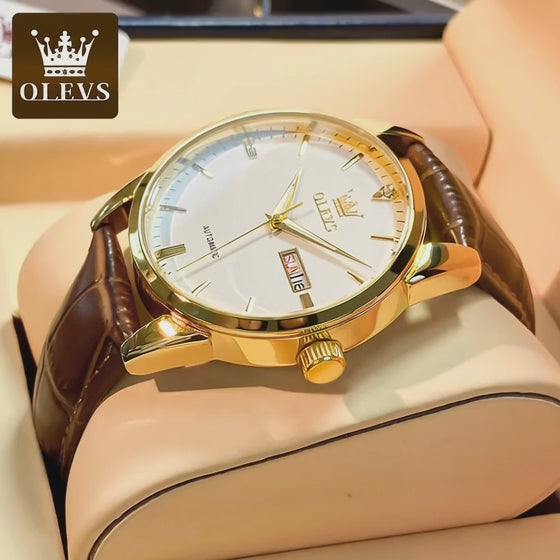 Olevs 6629 2025 Luxury Brand Watches Automatic Mechanical Male Business Watch Stainless Steel Man Sports Luminous Clocks for Men