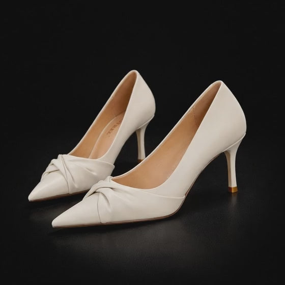 Women’s High Heel Shoes – Slim Pointed Toe, Glossy Finish, Breathable Summer Heels