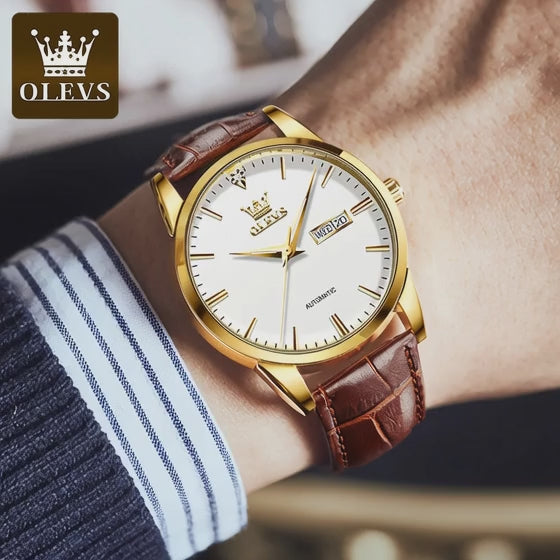 Olevs 6629 2025 Luxury Brand Watches Automatic Mechanical Male Business Watch Stainless Steel Man Sports Luminous Clocks for Men