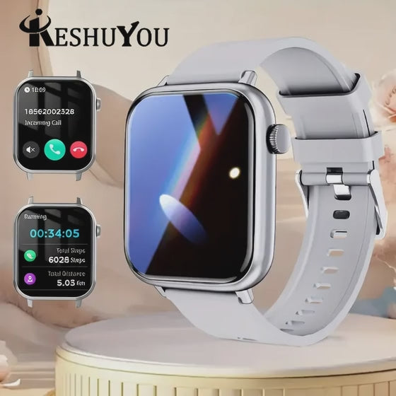 KESHUYOU 2025 New Smart Watch Bluetooth Talk Heart Rate Monitor Sports Health IP68 Waterproof Men Women smartwatch Holiday Gifts