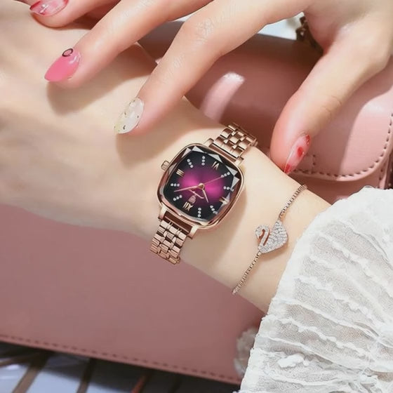 POEDAGAR 712 Luxury Women Watch Dress Elegant Femme Clocks Reloj Stainless Steel Square Waterproof Quartz Ladies Wristwatches