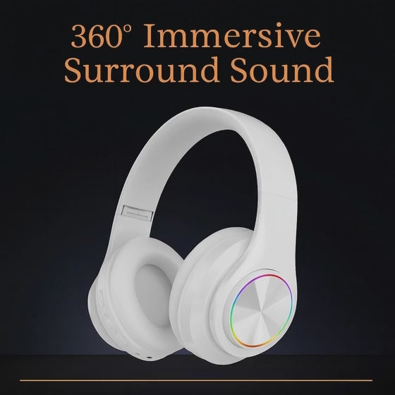 B39 Wireless Bluetooth Gaming Headset | Long Battery Life, Built-In Mic & LED Light Headphones